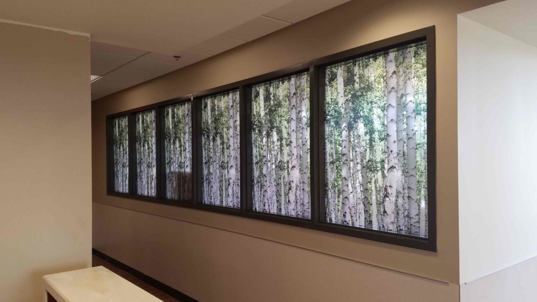 Custom Graphic Film Improves Privacy & Decor at Beaumont Hospital in Royal Oak, Michigan - Custom Graphic Films in Detroit Michigan