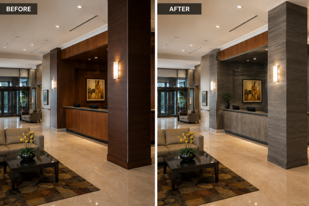 Featured image for “Di-Noc Architectural Finishes for Grand Rapids Hotel and Office Renovations”